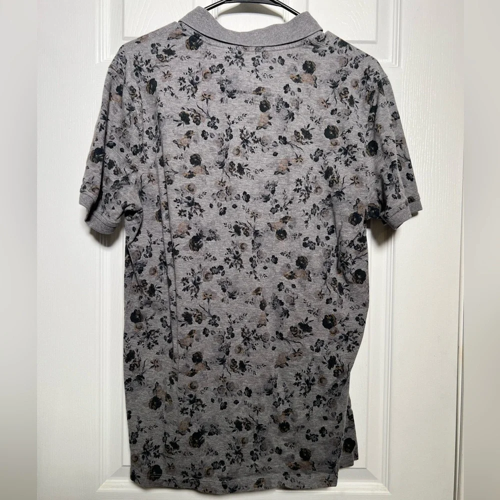 Men’s Banana Republic Gray Floral Short-Sleeve Polo